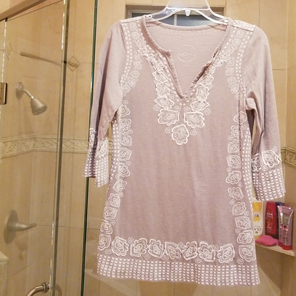INC taupe tunic style top! Soft cotton.